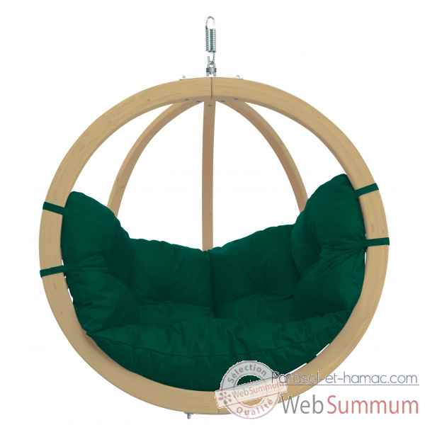 Fauteuil hamac suspendu en bois globo chair green weatherproof Amazonas -AZ-2030810