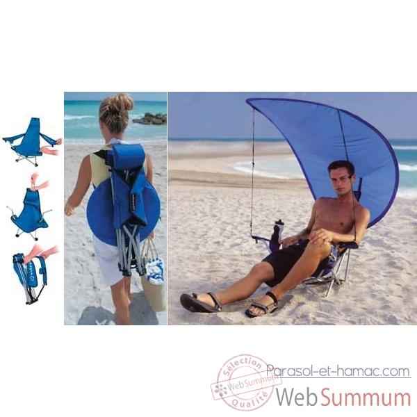 Chaise de plage sac a dos avec canopy Kelsyus colori bleu -80901