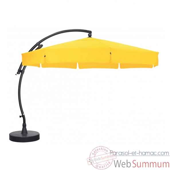 Kit parasol déporté rond tournesols 350 olefin Easy Sun -10190038